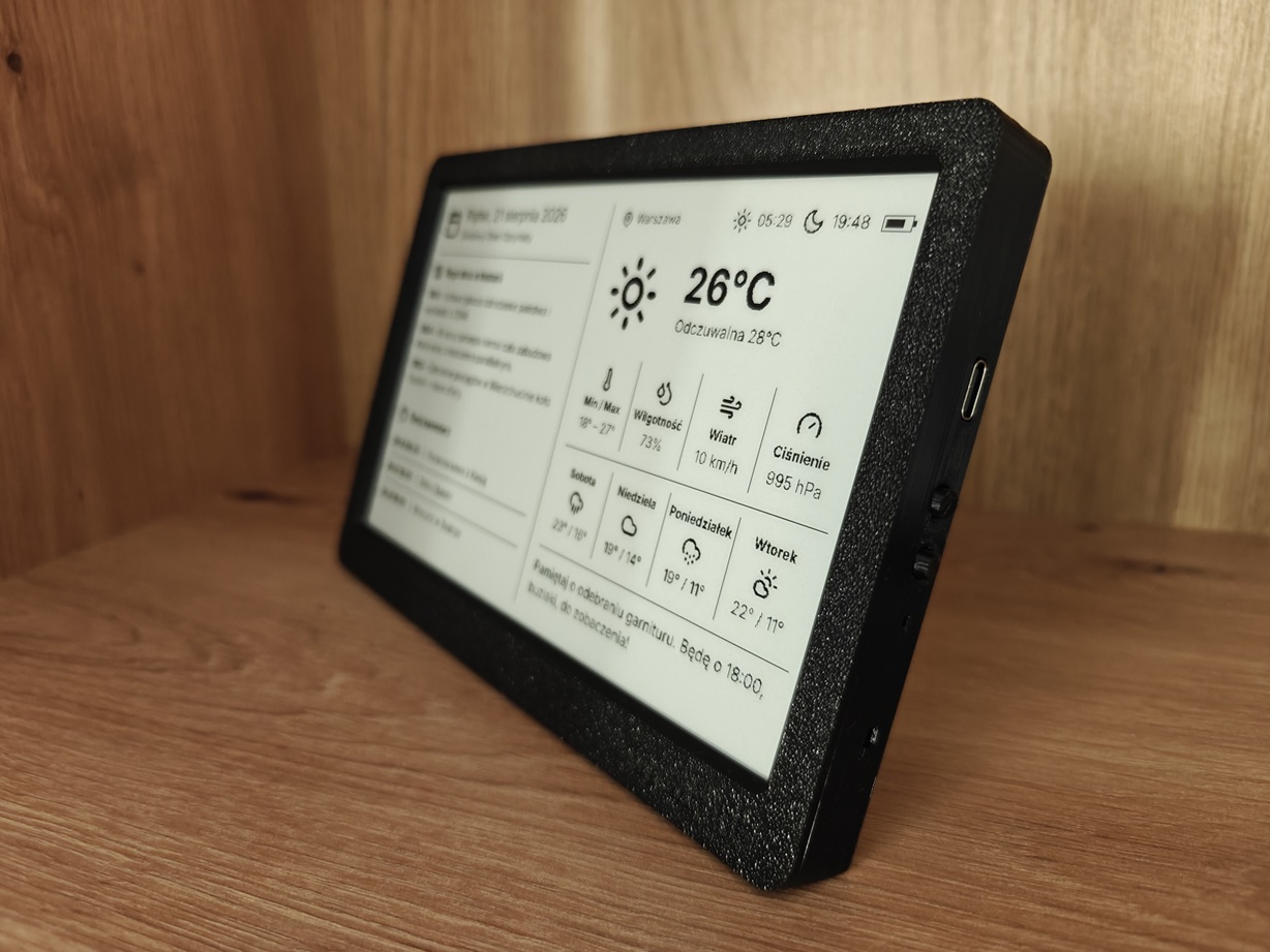 Grainink w kuchni — dzień domu na e-paperze przy codziennym rytuale